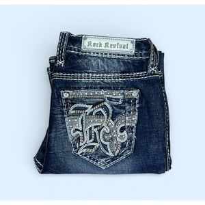 ROCK REVIVAL MID RISE BOOT JEAN WOMENS 29x32 NEW!!